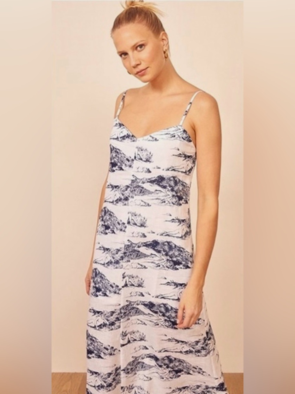 Reformation XL Giselle Linen dress in Covina Print.
